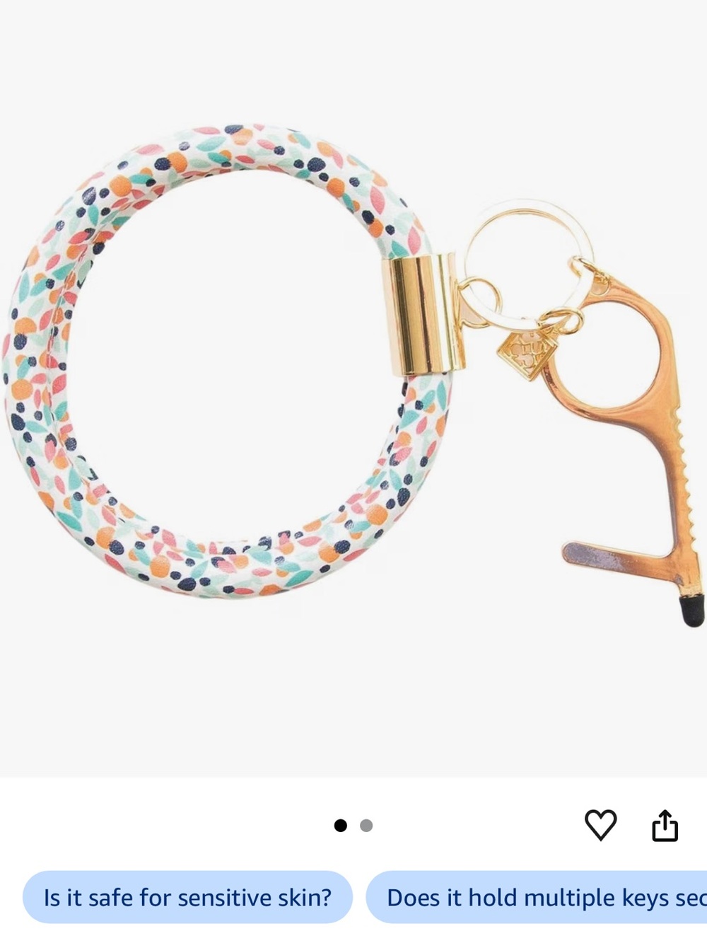 Mary Square key ring bracelet with clean key
